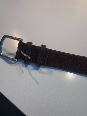 Men's W. Kleinberg 100% bison leather belt brown size 34